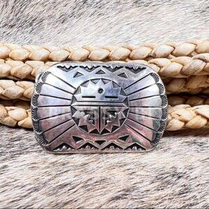 Native American Sterling Silver Belt Buckle